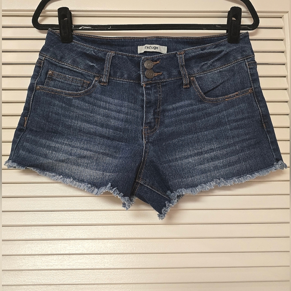 Refuge - Dark Blue Denim Cut-off Jean Short With Pockets